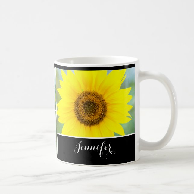 Solrosblommor - personlig kaffemugg (Höger)