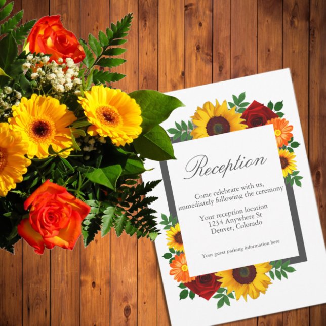 Solrosblommor Ro Blommigt Bröllopappning Tilläggskort (Skapare uppladdad)