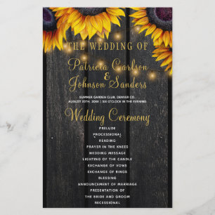 Solrosblommor, rustik wood guld ljus bröllop