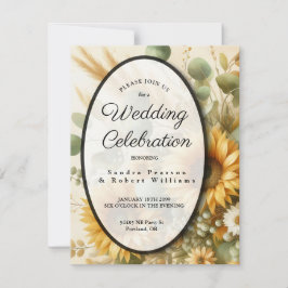 Solrosblommor, solupplysta, sommarblommor inbjudningar