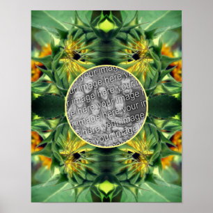 Solrosblommor uppfälld Ram Skapar ditt eget foto Poster