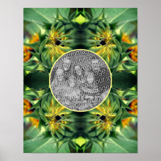 Solrosblommor uppfälld Ram Skapar ditt eget foto Poster