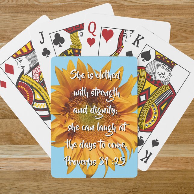 Solrosblommor, verbs 31:25 Anpassningsbar Casinokort (Skapare uppladdad)