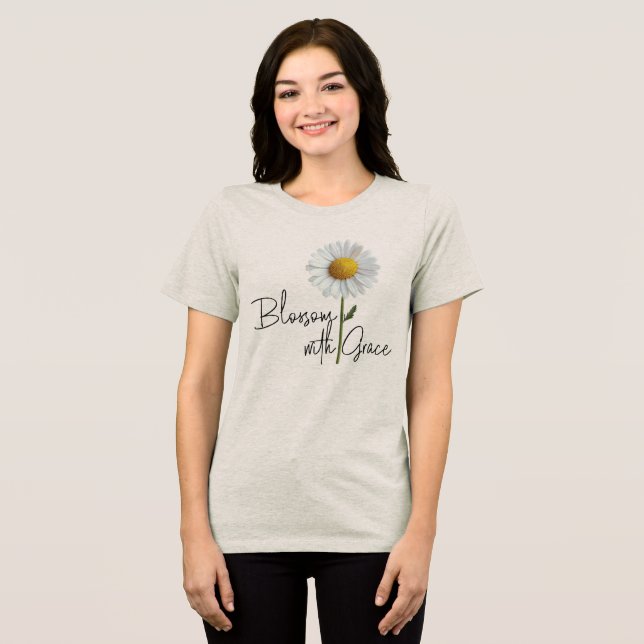 Solrosblomning med grace Inspirerande blommor T Shirt (Framsida Full)
