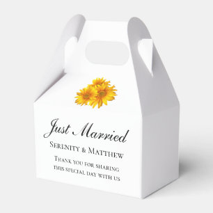 Solrosbröllop - Gult Blommigt Ny gifta Presentaskar
