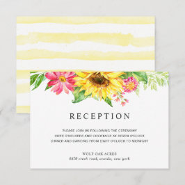 Solrosbröllopsmottagningkort Inbjudningar