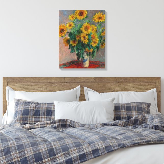 Solrosbukett av Claude Monet Canvastryck (Insitu (sovrum))