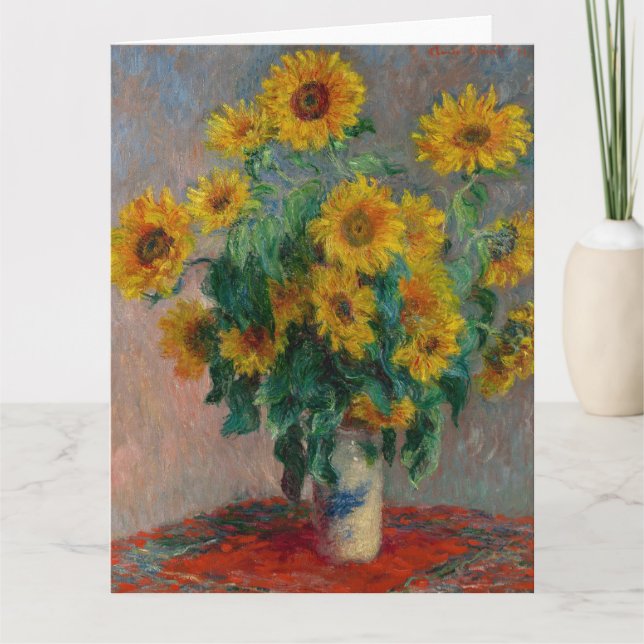 Solrosbukett av Claude Monet Kort (Framsida)
