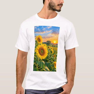 Solrosbukett Blommig Design T Shirt