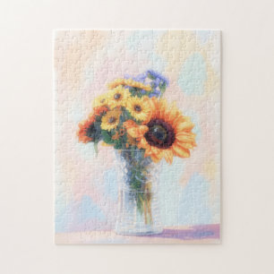 Solrosbukett Blomsterkonst Pussel