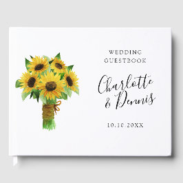 solrosbukett bröllop gästböcker