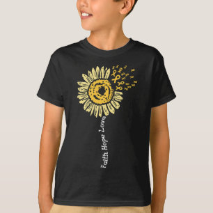 Solroscancer i barndomen Ribbon Faith Hope Kärlek T Shirt