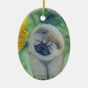 SolrosChowChow Julgransprydnad Keramik