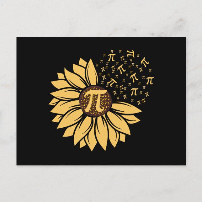 Solrosdagen Lycklig Pi Day Vykort (Framsida)