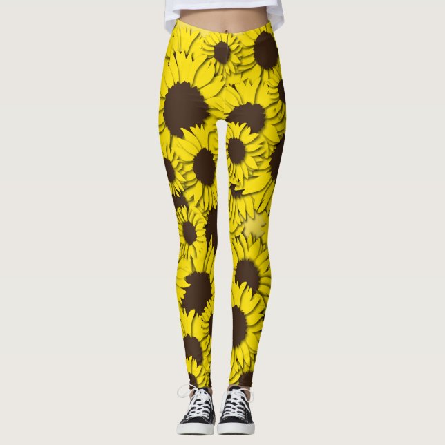 Solrosdamasker Leggings (Framsida)
