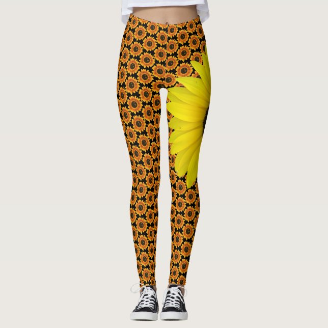 Solrosdamasker Leggings (Framsida)