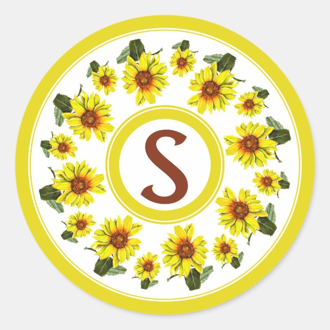 Solrosdekal Runt Klistermärke (Framsida)