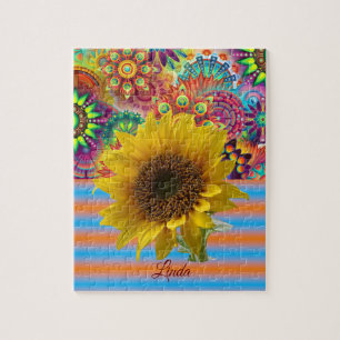 Solrosdeorativ Jigszle Puzzle Pussel