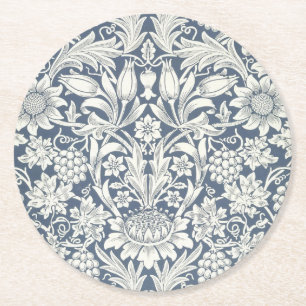 Solrosdesign (av William Morris) Papper Underlägg Rund