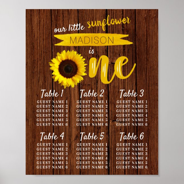 Solrosdiagram 1:a födelsedag poster (Framsidan)