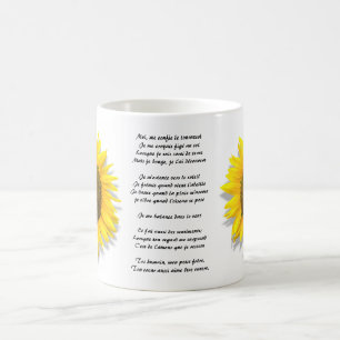 Solrosdikt, hjärta inre /Mug storlek 11oz Kaffemugg