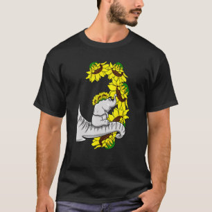 Solrosdjur Mor och Unge Elephant Tusker Animal T Shirt