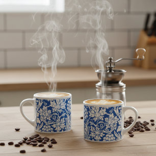Solrosdruvor i Blue William Morris Espressomugg