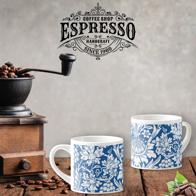 Solrosdruvor i Blue William Morris Espressomugg (Skapare uppladdad)