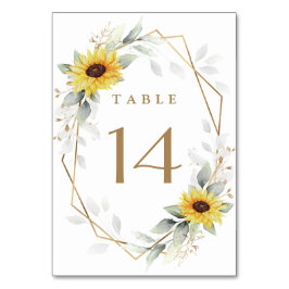 SolrosElegant Rustic Geometric Guld Bröllop Bordsnummer