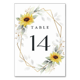 SolrosElegant Rustic Geometric Guld Bröllop Bordsnummer