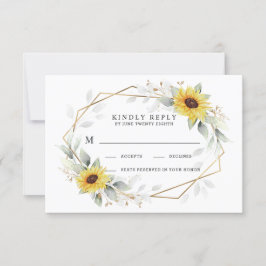 SolrosElegant Rustic Geometric Guld Bröllop OSA Kort