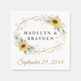 SolrosElegant Rustic Geometric Guld Bröllop Pappersservett