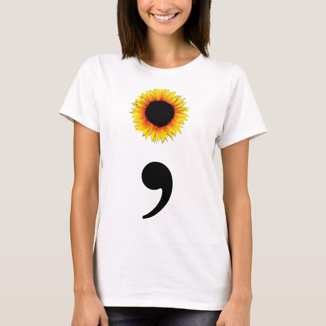 Solrosemikolon T Shirt (Framsida)