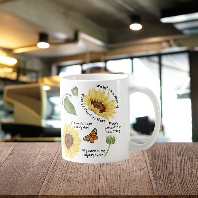 Solrosempowerment Gift, positiv självvård Kaffemugg (Skapare uppladdad)