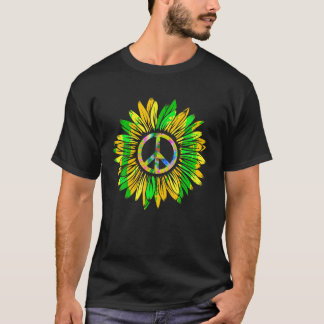 Solrosfaktor Fredstecken 60 s 70 Tie Dye Hippie T  Shirt