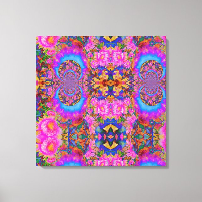 Solrosfält för alltid - rosa canvastryck (Framsida)