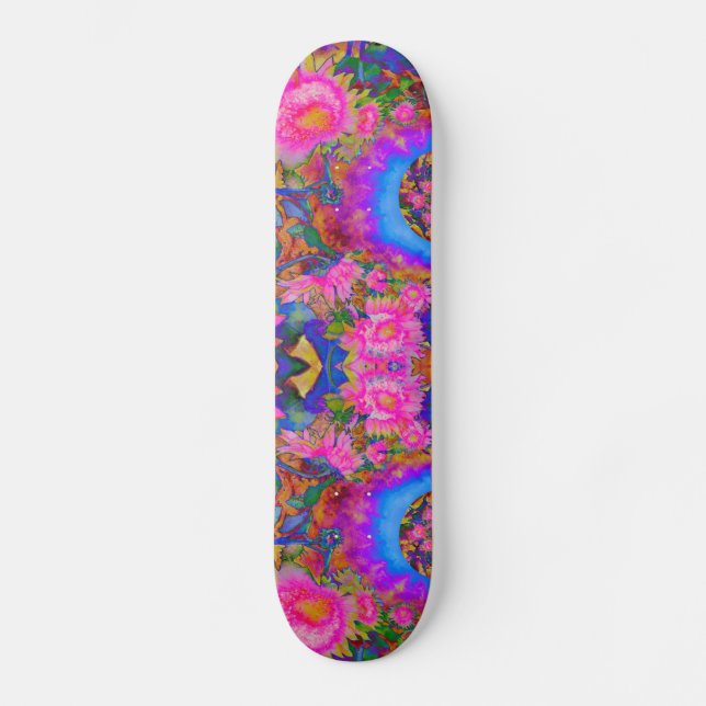 Solrosfält för alltid - rosa skateboard bräda 21,5 cm (Framsida)