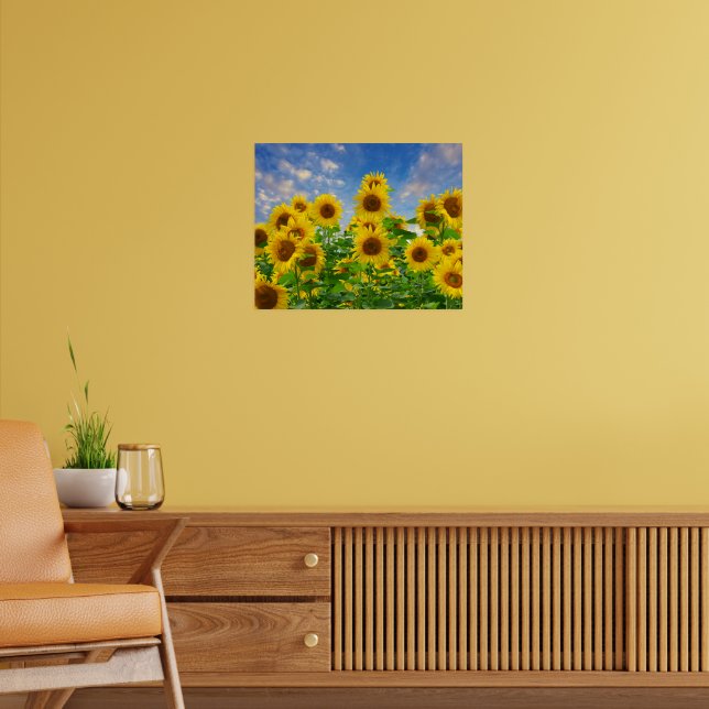 Solrosfält med blommor poster (Vardagsrum 2)
