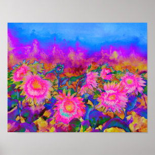 SolrosFält - rosa Poster