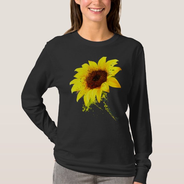 Solrosfärgad Blommigt Grafik - inspiration T Shirt (Framsida)