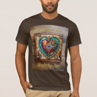 Solrosfärgat glas hjärta Steampunk-serien T Shirt