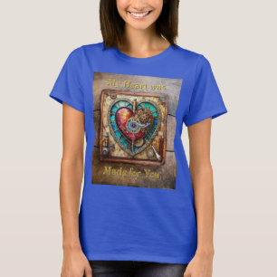 Solrosfärgat glas hjärta Steampunk-serien T Shirt