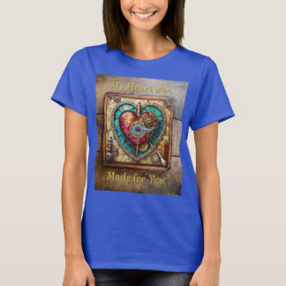 Solrosfärgat glas hjärta Steampunk-serien T Shirt