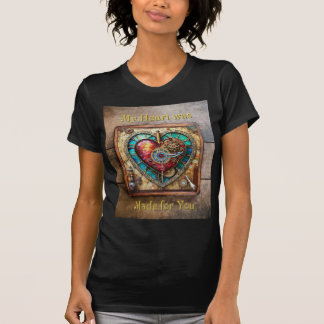 Solrosfärgat glas hjärta Steampunk-serien T Shirt