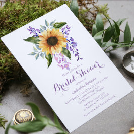 Solrosfärgens Blommigt Möhippa Inbjudningar