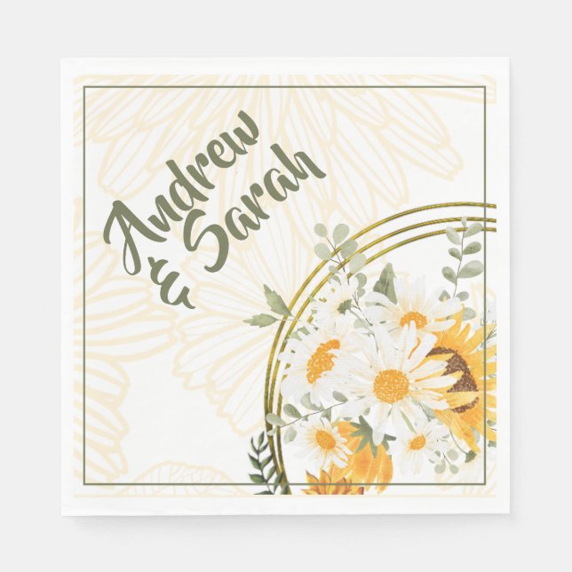 Solrosfärgsfärg, Blommigt Pappersservett (Framsidan)