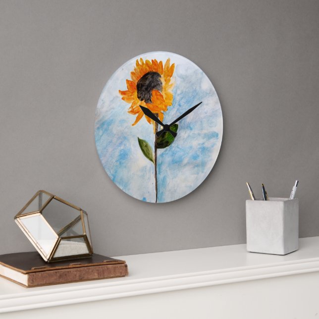 Solrosfärgsfärg Stor Klocka (Kontor)