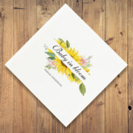 Solrosfärgsfärgad Rosa Blommigt Babykläder Napk Pappersservett