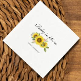 Solrosfärgsfärgad Rosa Blommigt Babykläder Pappersservett