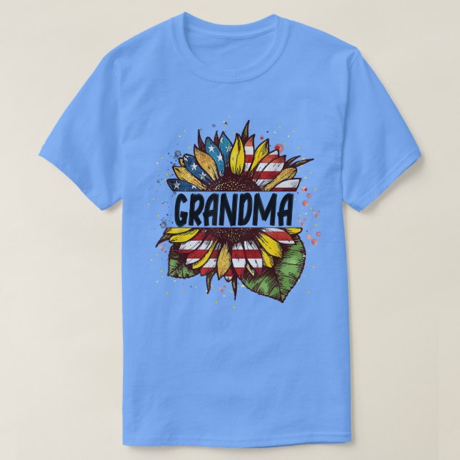 Solrosfarmor 4:e juli Patriotic Independen T Shirt (Design framsida)